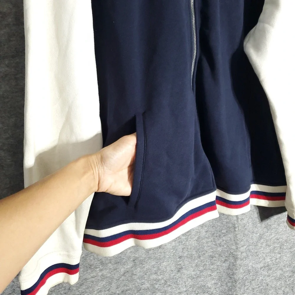 Tommy Hilfiger Jacket Mens XXL Navy White Varsity Bomber H 1985 Logo Preppy‎